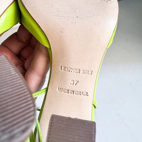 L'Intervalle Lime Green Bow Detail Ankle Tie Heels 37 - Picture 9 of 10